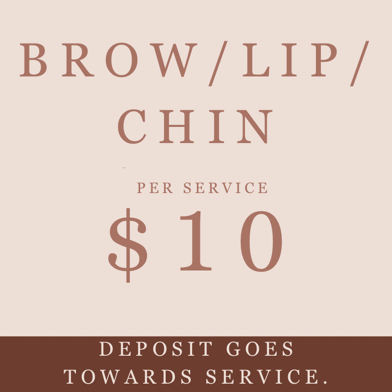 Brow, Lip or Chin wax (scroll for more times available)