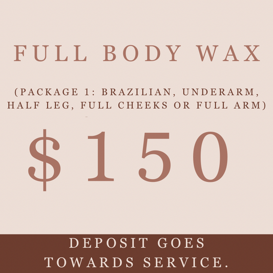 *PACKAGE 1of3* Full body wax (scroll for more times available)