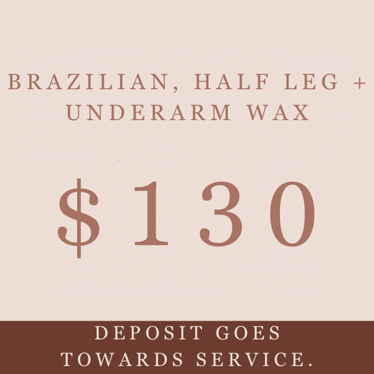 Brazilian wax, Half leg + Underarm wax (scroll for more times available)