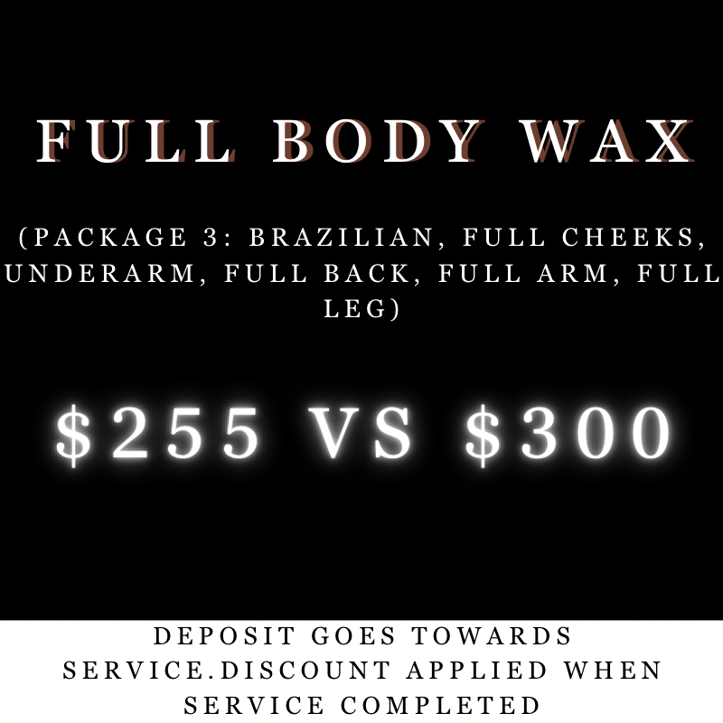 Content Participation- Full Body Wax 3 (15% Off)