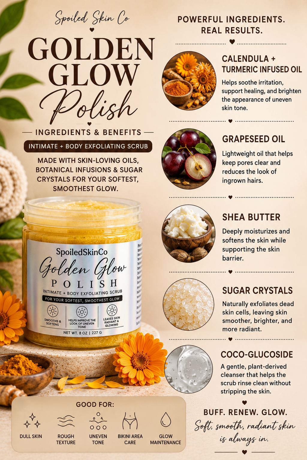 Golden Glow Polish | Intimate + Body Exfoliating Scrub